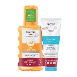 Eucerin SUN PROTECTION - Sensitive Protect Sun Spray Transparent SPF50+ 200ml + Après-Soleil Sensitive Relief 50ml Offert