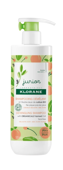 Klorane JUNIOR - Shampooing Démêlant Pêche, 500ml