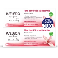 Weleda ORAL CARE - Pâte Dentifrice Au Ratanhia - Haleine Fraîche, 2x75ml