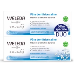 Weleda ORAL CARE - Pâte Dentifrice Saline - Prévient La Formation Du Tartre, 2x75ml