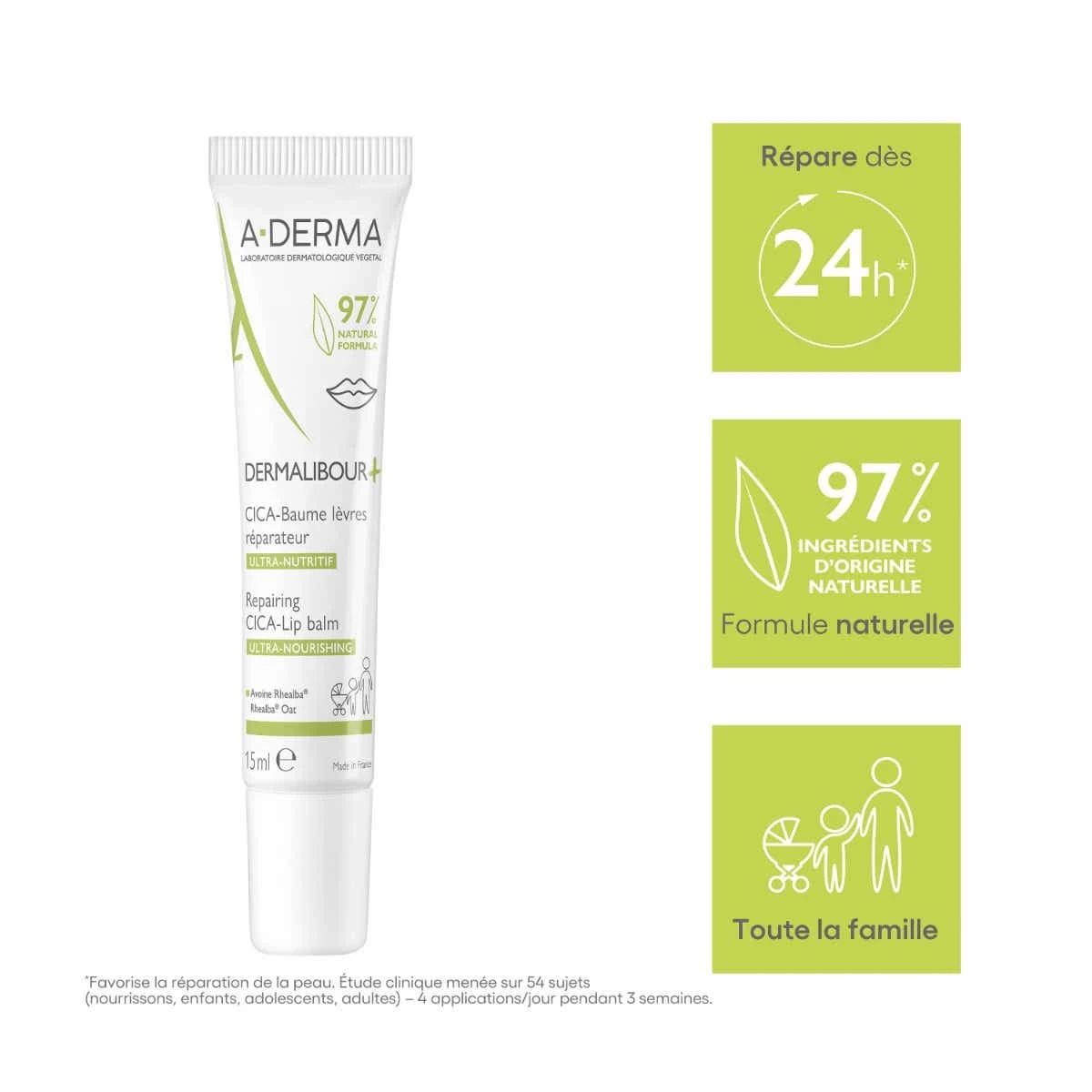 A Derma DERMALIBOUR+ - CICA-Baume Lèvres Réparateur Ultra-Nutritif - Lèvres Irritées Et Gercées, 15ml 7 A Derma DERMALIBOUR+ - CICA-Baume Lèvres Réparateur Ultra-Nutritif - Lèvres Irritées Et Gercées, 15ml – Image 5