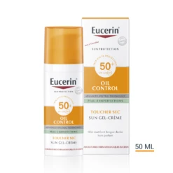 Eucerin SUN PROTECTION - Sun Gel-Crème Oil Control SPF50+ Toucher Sec - Visage - Peaux à Imperfections, 50ml