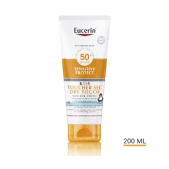 Eucerin SUN PROTECTION - Sensitive Protect Kids Gel-Crème Solaire Toucher Sec SPF50+ - Visage Et Corps - Peaux Sensibles, 200ml