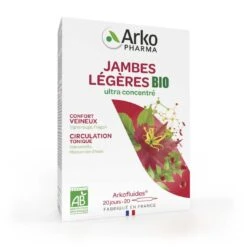 Arkopharma ARKOFLUIDES - Jambes Légères BIO, 20 Ampoules De 10ml