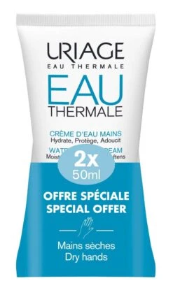 URIAGE EAU THERMALE - Crème D'Eau Mains Hydratante - Peaux Sèches, 2x50ml