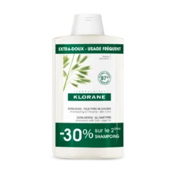Klorane AVOINE - Shampoing Extra-Doux Tous Types De Cheveux, 2x400ml
