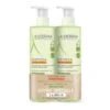 A Derma EXOMEGA CONTROL - Gel Lavant Émollient 2 En 1 Anti-Grattage Bébé - Visage Corps Et Cheveux - Peaux Sèches à Tendance Atopique, 2x500ml