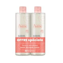 Avène LES ESSENTIELS - Eau Micellaire Démaquillante - Visage Et Yeux - Peaux Sensibles, 2x400ml