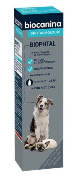 OPHATLMOLOGIE - Biophtal Solution Nettoyante Yeux - Chiens Et Chats, 125ml
