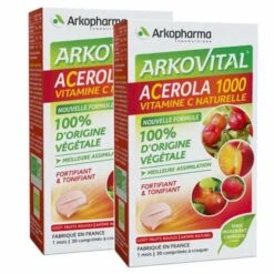 Arkopharma AZINC - Acerola 1000 Vitamine C 100% Végétale, Lot 2 X 30 Comprimés -Boticinal Powersanté Soldes Boutique boticinal acerola 1000 vitamine c 2x30 comprimes arkovital arkopharma