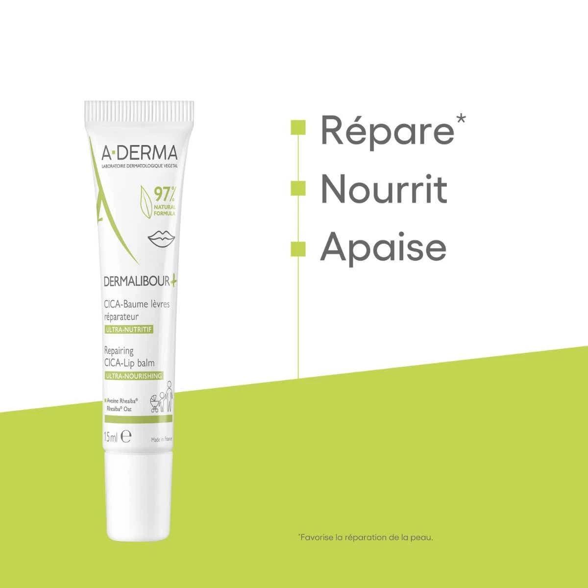 A Derma DERMALIBOUR+ - CICA-Baume Lèvres Réparateur Ultra-Nutritif - Lèvres Irritées Et Gercées, 15ml 5 A Derma DERMALIBOUR+ - CICA-Baume Lèvres Réparateur Ultra-Nutritif - Lèvres Irritées Et Gercées, 15ml – Image 3