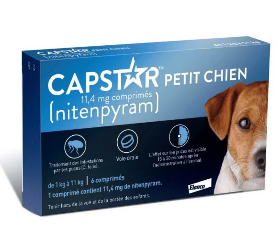 CAPSTAR - Traitement Anti-Puces Pour Petit Chien 11,4mg, 6 Comprimés