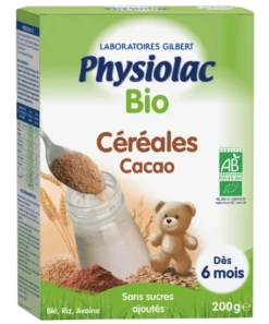 PHYSIOLAC BIO - Céréales Cacao Bio - Dès 6 Mois, 200g
