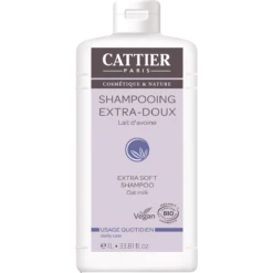 CATTIER Shampooing Extra Doux Lait D'Avoine Bio - Tous Types De Cheveux, 1L