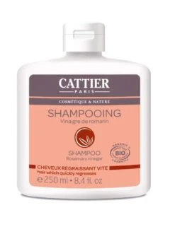 CATTIER Shampooing Au Vinaigre De Romarin Bio - Cheveux Regraissant Vite, 250ml