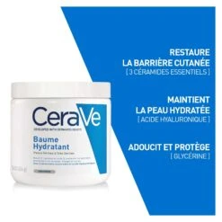 Cerave Baume Hydratant - Visage Et Corps Pour Les Peaux Sèches à Très Sèches, 454ml -Boticinal Powersanté Soldes Boutique cerave soin corps baume hydratant 454g 003 3337875597388 benefices min