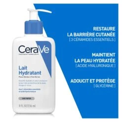 Cerave Lait Hydratant Visage Et Corps Pour Les Peaux Sèches à Très Sèches, 473ml 13 Cerave Lait Hydratant Visage Et Corps Pour Les Peaux Sèches à Très Sèches, 473ml -Boticinal Powersanté Soldes Boutique cerave soin corps lait hydratant 473ml 003 3337875597395 benefices min