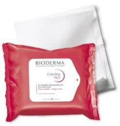Bioderma CREALINE H2O - Lingettes Démaquillantes - Visage Et Yeux - Peaux Sensibles, 25 Unités