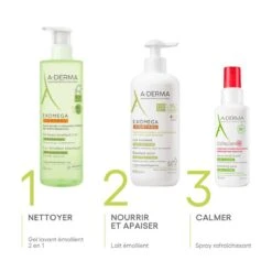 A Derma EXOMEGA CONTROL - Gel Lavant Émollient 2 En 1 Anti-Grattage Bébé - Visage Corps Et Cheveux - Peaux Sèches à Tendance Atopique, 2x500ml -Boticinal Powersanté Soldes Boutique efaae685 6be2 49ed adc8 2a306c503271