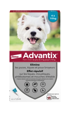 ADVANTIX - Antiparasitaire Externe Petit Chien, 4 Pipettes