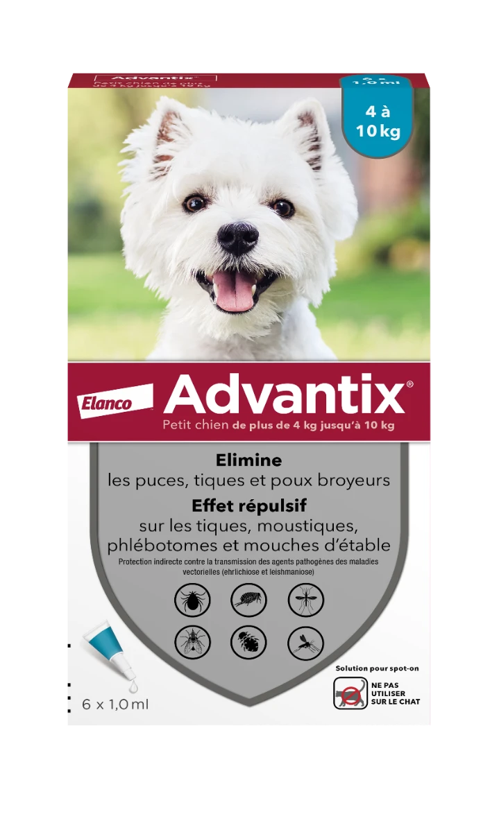 ADVANTIX - Antiparasitaire Externe Petit Chien, 6 Pipettes