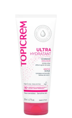 TOPICREM ULTRA-HYDRATANT - Gommage Douceur - Visage Et Corps - Peaux Sensibles, 200ml