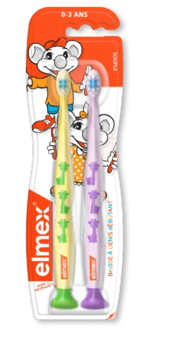 DÉBUTANT - Brosse à Dents Souple 0-3 Ans, 2 Unités