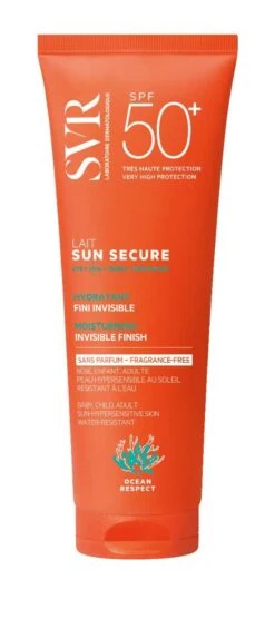 SVR SUN SECURE - Lait Solaire Hydratant Invisible Sans Parfum SPF50+ - Visage Et Corps - Peaux Hypersensibles Au Soleil, 250ml