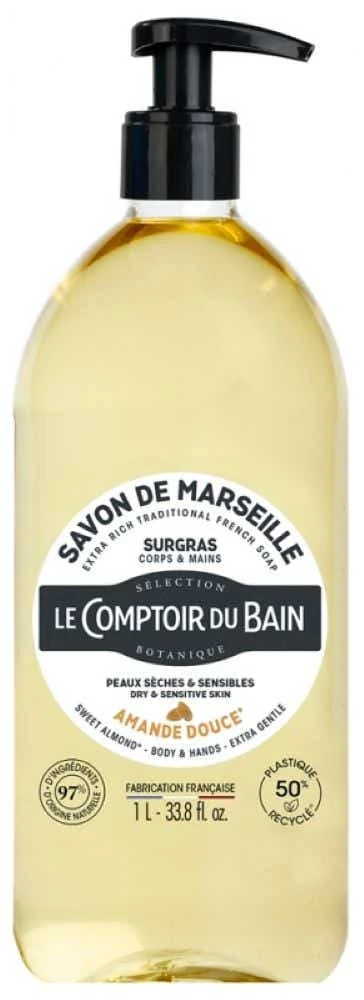 Savon De Marseille Surgras Amande Douce - Corps Et Mains - Peaux Sèches Et Sensibles, 1L 3 Savon De Marseille Surgras Amande Douce - Corps Et Mains - Peaux Sèches Et Sensibles, 1L