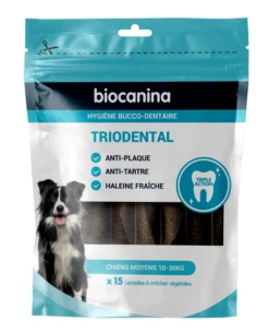 HYGIENE BUCCO-DENTAIRE - Triodental, Chiens Moyens - De 10 à 30kgs, 15 Lamelles à Mâcher