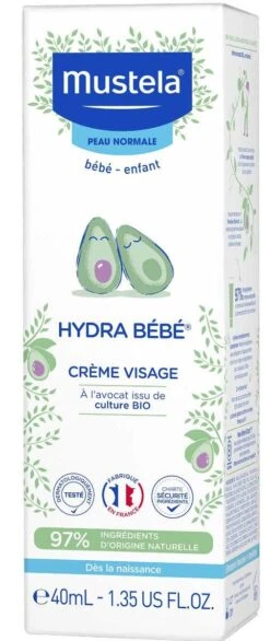 Mustela HYDRA BÉBÉ - Crème Visage à L'avocat - Peau Normale, 40ml
