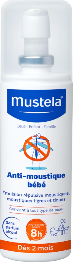 Mustela BÉBÉ - Emulsion Répulsive Moustiques Visage Et Corps - Dès 2 Mois, 100ml