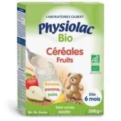 PHYSIOLAC BIO - Céréales Fruits Bio - Dès 6 Mois, 200g