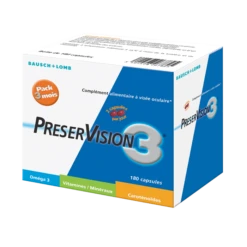 Bausch & Lomb PRESERVISION 3 - Complément Alimentaire à Visée Oculaire Pack 3 Mois, 180 Capsules