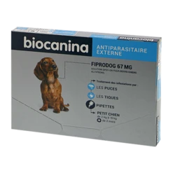 ANTIPARASITAIRE EXTERNE - Fiprodog Spot-On Petit Chien 67mg, 3 Pipettes