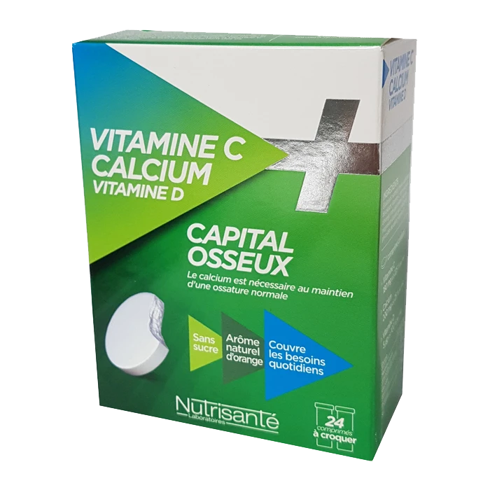 Vitamine C + Calcium + Vitamine D, 24 Comprimés 3 Vitamine C + Calcium + Vitamine D, 24 Comprimés