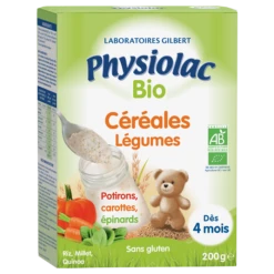 PHYSIOLAC BIO - Céréales Légumes Bio - Dès 4 Mois, 200g