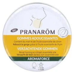 Pranarom Aromaforce - Gommes Adoucissantes Miel Citron Bio, 45g