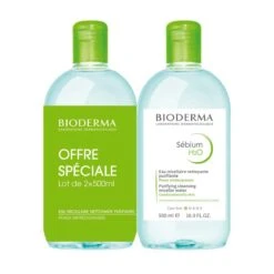 Bioderma SEBIUM H2O - Eau Micellaire Nettoyante Et Purifiante - Visage - Peaux Mixtes à Grasses, 2x500ml