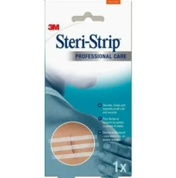 3M STERI-STRIP - Sutures Cutanées Adhésives Stériles Avec Support Microporeux Renforcé, 6x100mm