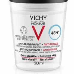 VICHY HOMME - Déodorant Anti-Transpirant Anti-Traces Protection Chemise - Bille, 2x50ml -Boticinal Powersanté Soldes Boutique vichy vichy homme lot2 d odorant 48h anti transpirant anti traces roll on 003 3433425221649 closeup